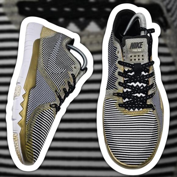 Nike Free Trainer 3.0 Super Bowl 50 Mens 7 Shoes Black Gold Athletic Gym main image 7